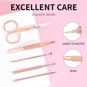 Ensemble de manucure et pédicure professionnel multifonction 16 pièces en or rose, durable, prix usine, pour soins des ongles des pieds et des mains - Product Image 4