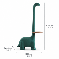 Table d'appoint dinosaure à long cou en tissu peluche sculptural pour enfants, présentoir de meubles, approvisionnement B2B en mobilier