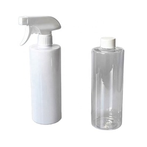 Botella pulverizadora vacía personalizada de 500 ml (17 oz) negra para limpiador con pulverizador, botella cosmética con atomizador - Product Image 1