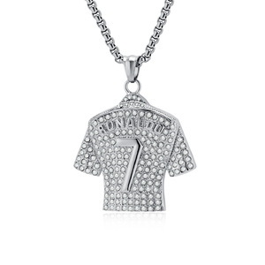 Collana da Uomo CR7 Messi <span class=keywords><strong>Cristiano</strong></span> Ronaldo, Catena in Acciaio Inossidabile, Gioielli alla Moda, Regalo per la Coppa del Mondo di Calcio - Product Image 6