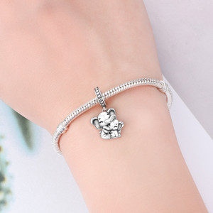 Cute and stylish DIY white brass elephant <b>beaded</b> <b>bracelet</b>/pendant, a great accessory and birthday gift for girls - Product Image 6