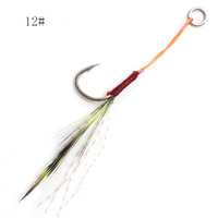 Farbige Feder Edelstahl Jig Einzelhaken 8 # 10 # 12 #   Für Meeresfliegenfischen und Kunstköder-Angeln Outdoor-Ausrüstung