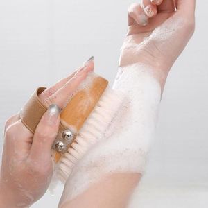 Hot Sales PP Bristle Exfoliating <b>Bath</b> Brush - Natural Wooden Handle Shower & Body Scrubber - Product Image 4
