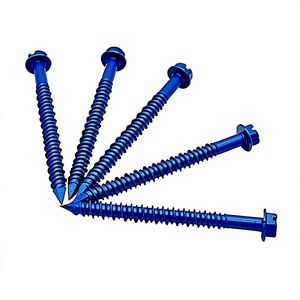 Vis à béton à tête hexagonale en acier au carbone bleu revêtu sur mesure, autotaraudeuse, diamantée, marquée CE pour la fabrication de tôles, service OEM - Product Image 1