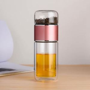 High Borosilicate Glass Double Layer <b>Infuser</b> Tumbler Customizable Logo <b>Tea</b> Water Cup Drinkware with <b>Tea</b> Filter - Product Image 4