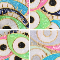 Nouvelle tendance coloré paillettes broderie Patch mauvais yeux paillettes Applique broderie yeux Patch fer sur pour bricolage