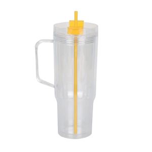 20pack Custom logo BPA Free Pre-drilled Acrylic 40oz clear Snow Globe Glitter Plastic <b>Cup</b> with Colored <b>Lids</b> <b>and</b> <b>Straws</b> - Product Image 4