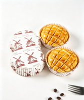 Gobelets de cuisson jetables antiadhésifs en papier sulfurisé, style moulin à vent et ronds, enduits de PE, résistants à la graisse et à la chaleur