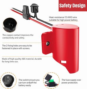 <span class=keywords><strong>URUN</strong></span> Compatible pour Milwaukees 12V batterie au lithium soudage bricolage kit de boîtier de batterie Mivoch Fuse wirei câble d'extension - Product Image 6