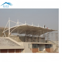 Nouvelle Tente de Terrain de Basket Extérieur 2024 avec Toit en Membrane Tissu Tendue PVDF/PTFE/ETFE pour Tribunes de Stades
