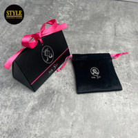 Kit d'emballage artisanal écologique personnalisé pour mariage, anniversaire, cadeau, sac à bijoux pliable en papier artistique avec dorure à chaud
