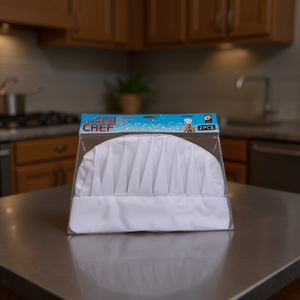 Cappello da chef Gorro Cocinero 2 pezzi bianco per uso in cucina - Product Image 3