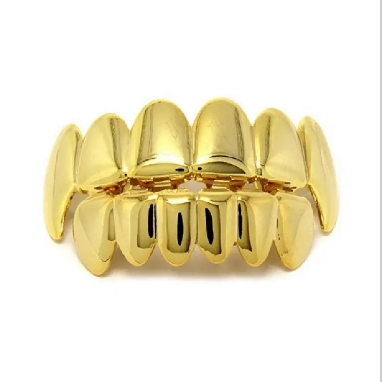 Hiphop Grillz Fashion Light Up Body Jewelry Man Trendy Gold / Silver Copper With Zirconia Punk Dental Grillz Wholesale