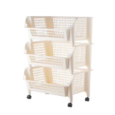 Monr <span class=keywords><strong>2025</strong></span> Thiết Kế Mới Nhựa Hình Chữ Nhật Hộ Gia Đình Stackable Lưu Trữ Giỏ Với Bánh Xe Đồ Lặt Vặt Tổ Chức Nhà Bếp Lưu Trữ Kệ - Product Image 4