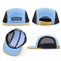 Casquette de sport OEM personnalisée en nylon tissé respirant à 5 panneaux avec maille latérale, imperméable, pour la course et le camping