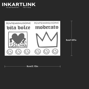 <span class=keywords><strong>Tatuaje</strong></span> Semipermanente al por Mayor con <span class=keywords><strong>Diseño</strong></span> Artístico de <span class=keywords><strong>Corona</strong></span> y Corazón, Resistente al Agua, con Extracto Natural de Frutas, Duración de 2 Semanas - Product Image 4
