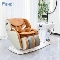 Mobilier de salon professionnel Lit de shampooing inclinable électrique confortable pour spa à cheveux et barbier