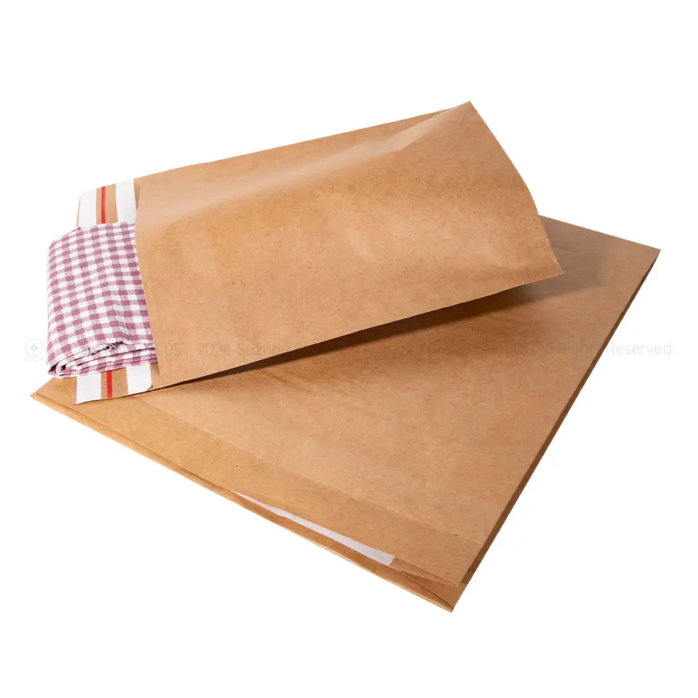 Impresión personalizada bolsa de fuelle regalo papel Kraft embalaje sobre de correo de cartón expandible sobre de correo para documentos tela