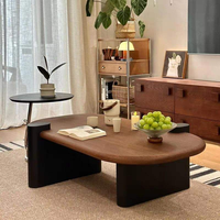 Table basse ovale minimaliste haut de gamme, table d'appoint premium pour petit appartement, idéale pour le salon et la maison