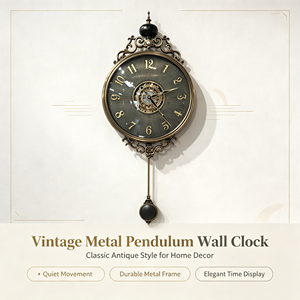 <span class=keywords><strong>Orologio</strong></span> da Parete <span class=keywords><strong>a</strong></span> <span class=keywords><strong>Pendolo</strong></span> in Bronzo Antico con <span class=keywords><strong>Ingranaggi</strong></span> <span class=keywords><strong>a</strong></span> Vista, <span class=keywords><strong>Orologio</strong></span> Silenzioso al Quarzo con Conchiglia di Abalone per Arredamento Europeo - Product Image 4