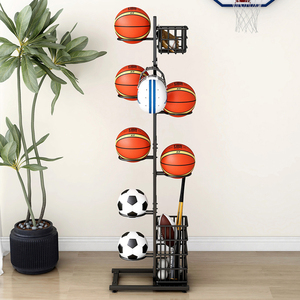 Support de rangement robuste pour ballons de basketball, organisateur d'équipement sportif, présentoir de ballons sur pied - Product Image 1