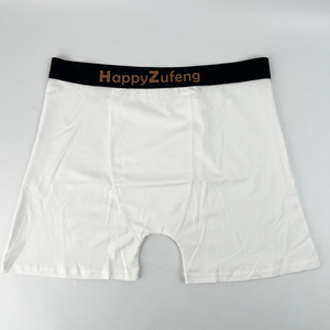Boxer da uomo con Logo personalizzato biancheria intima <span class=keywords><strong>Super</strong></span> confortevole e <span class=keywords><strong>Sexy</strong></span> tessuto bianco bianco per sublimazione a maglia con Logo in vita - Product Image 2