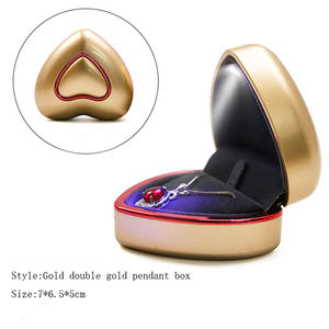Boîte à bijoux personnalisée en forme de cœur fabriquée en usine, boîte à bague de luxe avec éclairage LED et design métallique, boîte à diamants pour mariage - Product Image 6