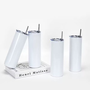 USA Stock Stainless Steel 20oz Double Wall Vacuum Insulated Tumbler with <b>Plastic</b> Straw and All Attachments for Travel - Product Image 1
