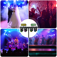 6 pièces de projecteurs LED RGBW 4 en 1 professionnels portables pour DJ, équipement de DJ disco, éclairage de scène de bar avec support