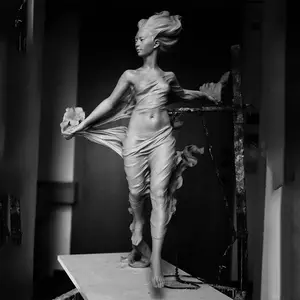 تمثال سيدة عارية راتنج مخصص تمثال امرأة عارية تشبه الرياح من الألياف الزجاجية للديكور الداخلي