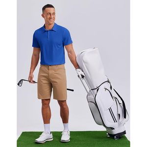 Polo de performance pour homme FOXA, 100% polyester, manches courtes, séchage rapide, évacuation de l'humidité, UPF 50, golf, décontracté, col classique - Product Image 2