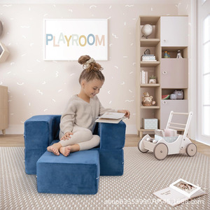 Giving Tree <b>Kids</b> Modular <b>Sofa</b> High Density Foam Foldable Children's Stool For Playroom 3 Years And Above - Product Image 1