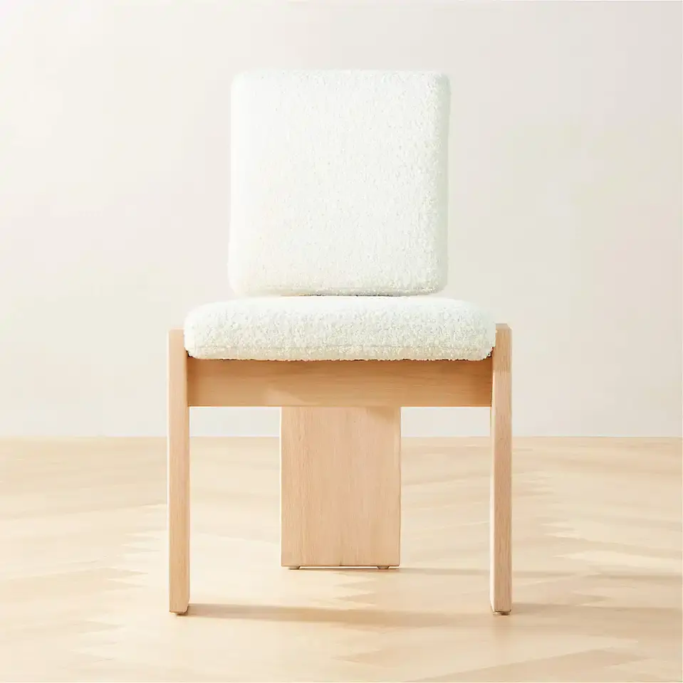 Причудливый новый дизайн на ногах белый букле деревянный стул мебель для столовой