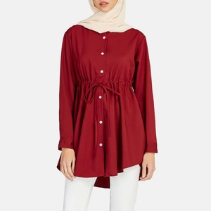 Vente en Gros Tunique Robe Femme Musulmane Dubai Grande Taille 5XL Manches Longues Décontractée Polyester Mode Chemises Modestes Blouses Musulmanes - Product Image 2
