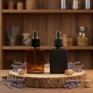 ขวดน้ำหอมแก้วหรูหราขนาด 30 มล./50 มล. พร้อมโลโก้สั่งทำพิเศษ  ผิวด้านสีดำ ฝาหยดอะลูมิเนียมสีเงิน สำหรับเซรั่มบำรุงผิว - Product Image 1