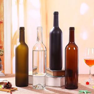 Best-selling500ml Bouteille en verre de vin rouge vert foncé vintage avec film d'étanchéité en liège et bois tendre pour vin rouge sec, <span class=keywords><strong>vodka</strong></span> et tequila. - Product Image 3