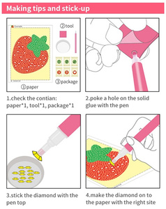 R-ST001-007 enfants jouet éducatif hauteur tableau de croissance autocollant mural 5D diamant peinture <span class=keywords><strong>Animal</strong></span> gemme autocollant en plastique - Product Image 6