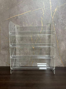 Herramienta de escritorio desmontable personalizada, estante de almacenamiento de acrílico, pantalla de cuaderno de madera de vidrio, tarjeta de PVC, estante de <span class=keywords><strong>esmalte</strong></span> de <span class=keywords><strong>uñas</strong></span> para labios, cosméticos - Product Image 3