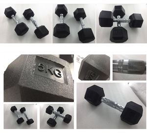Chất lượng cao tùy chỉnh thiết bị tập thể dục thoải mái tạ cao su HEX quả tạ để sử dụng nhà bán buôn thiết kế thời trang - Product Image 4