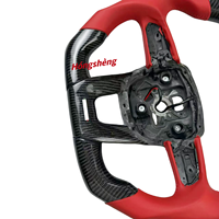 Volant personnalisé en fibre de carbone pour Lamborghini Urus, cuir rouge lisse, design sportif
