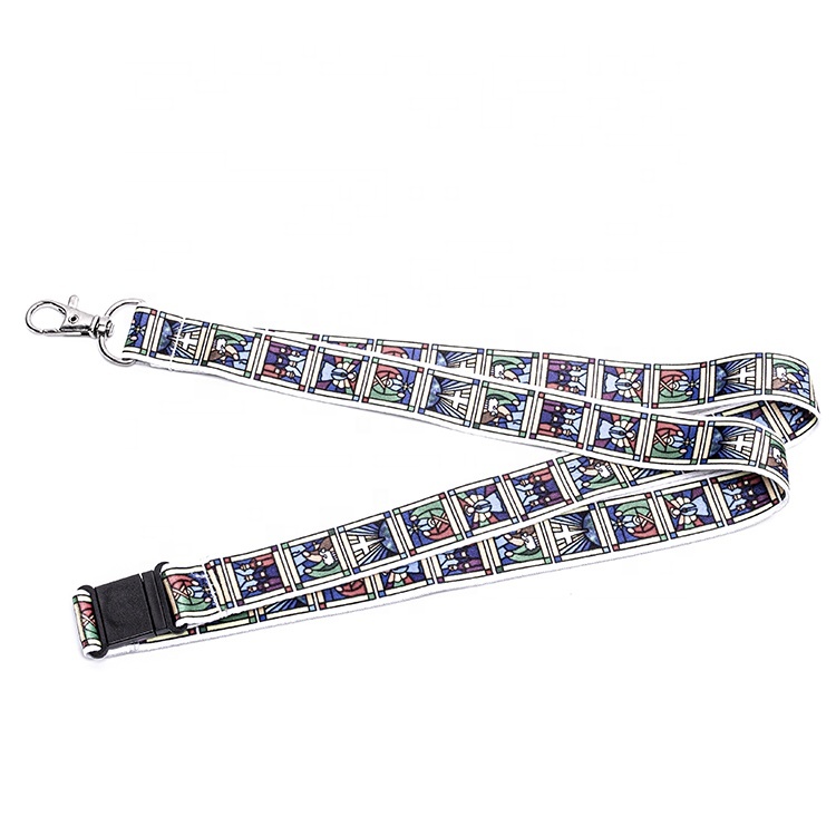 Printing logo Polyester Lanyard With Metal Hook Image 3