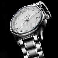 Yonghong 5ATM montres mécaniques automatiques résistantes à l'eau boîtier en acier inoxydable élégant bracelet paquet de boîte-cadeau de noël
