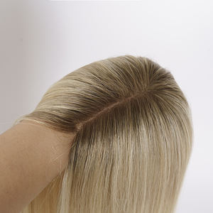 พร้อมส่งท็อปเปอร์ผมแท้ยุโรปสีบลอนด์บาเลยาจ  ฐานโมโน 5x5  พร้อมเคลือบ PU  ท็อปเปอร์ผมโมโนสีบลอนด์สำหรับผู้หญิง - Product Image 5
