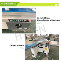 Scie à panneaux horizontale MJ6138D avec table coulissante, haute précision, tension 380V/220V, longueur de travail maximale 3800mm pour une utilisation facile