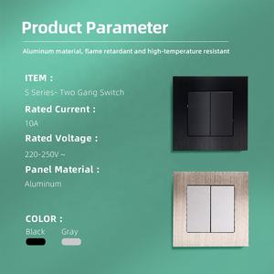 चीन एल्यूमीनियम दीवार लाइट स्विच सॉकेट सोने काले ग्रे सजावटी 2 गिरोह 1 रास्ता 2 तरीके स्विच - Product Image 5