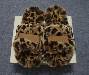 Dropshipping Custom Warm Sandals for Men and Women Indoor Slippers Furry <b>Slide</b> with Embroidery - Product Image 3