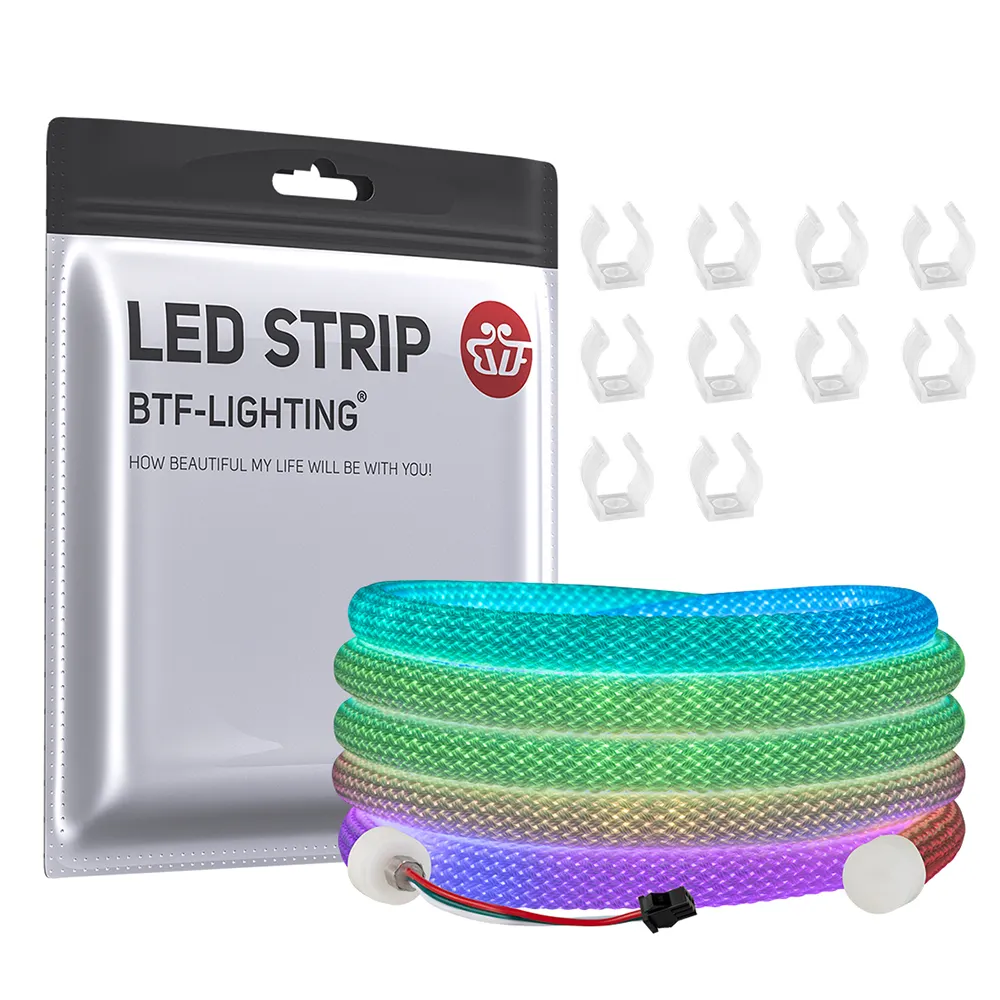 360 Graden Rond Netvormig Patroon Neon Led Pixel Strip Dc 5V 50Leds/M Ip67 Ws2811 Rgbic Adresseerbare Neon Buis Licht