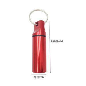 Wholesale 1pcs <b>Waterproof</b> Aluminum Pill <b>Box</b> Keychain Carabiner Medicine Case Container Bottle Holder Outdoor PillBox - Product Image 3