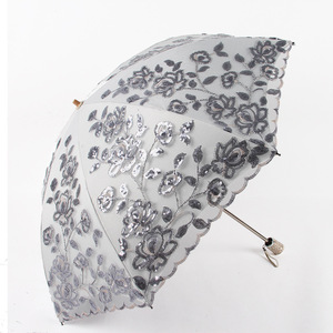 DD3793 rétro or Lolita tissu Parasol noir revêtement européen Parasol mariée mariage fleur <span class=keywords><strong>dentelle</strong></span> parapluies - Product Image 2
