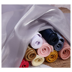 Jupe élégante en tissu organza robe de mariée en fil à paillettes vêtements pour enfants tissu en satin de cristal 100% soie pour robe - Product Image 1